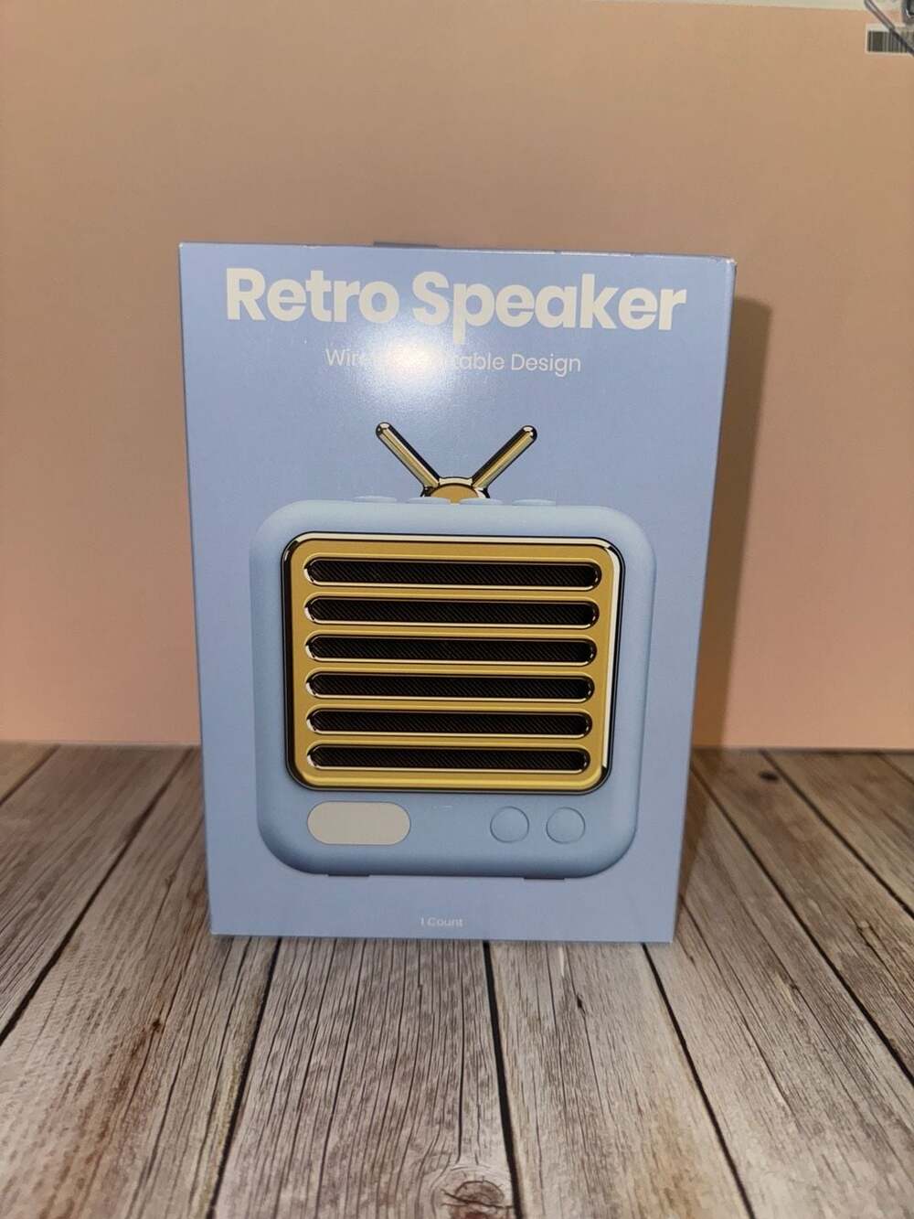 GEMS Retro Wireless Portable Bluetooth Speaker Light Blue
